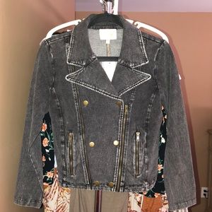 NW NWT Gray Denim Moto Jacket